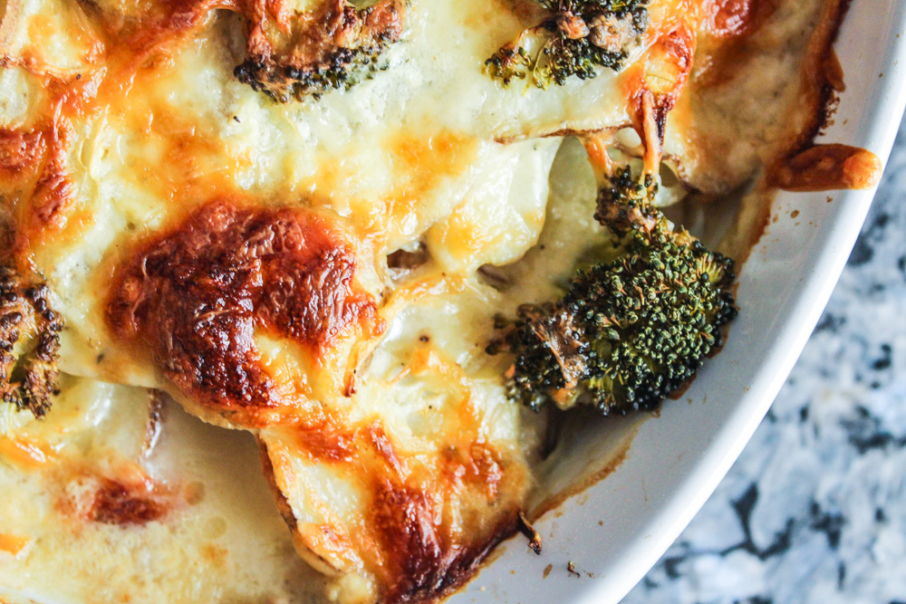 scalloped potatoes with broccoli_