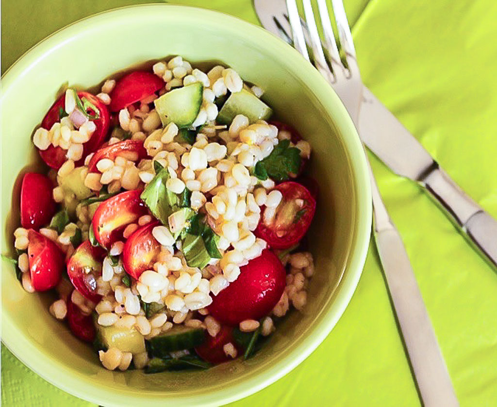 Barley Vegetable Provencal Salad I LisaGCooks.com