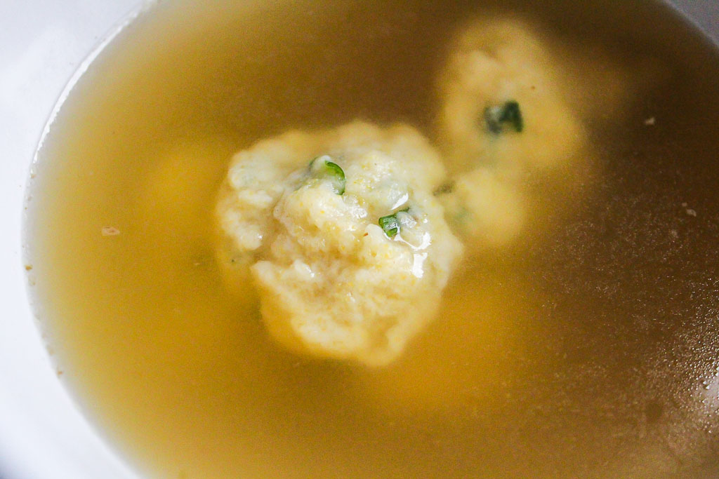 Parmesan and Chive Dumpling Soup I LisaGCooks.com