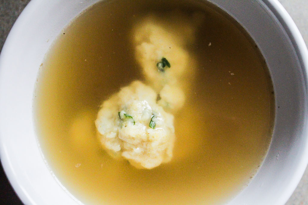 Parmesan and Chive Dumpling Soup I LisaGCooks.com