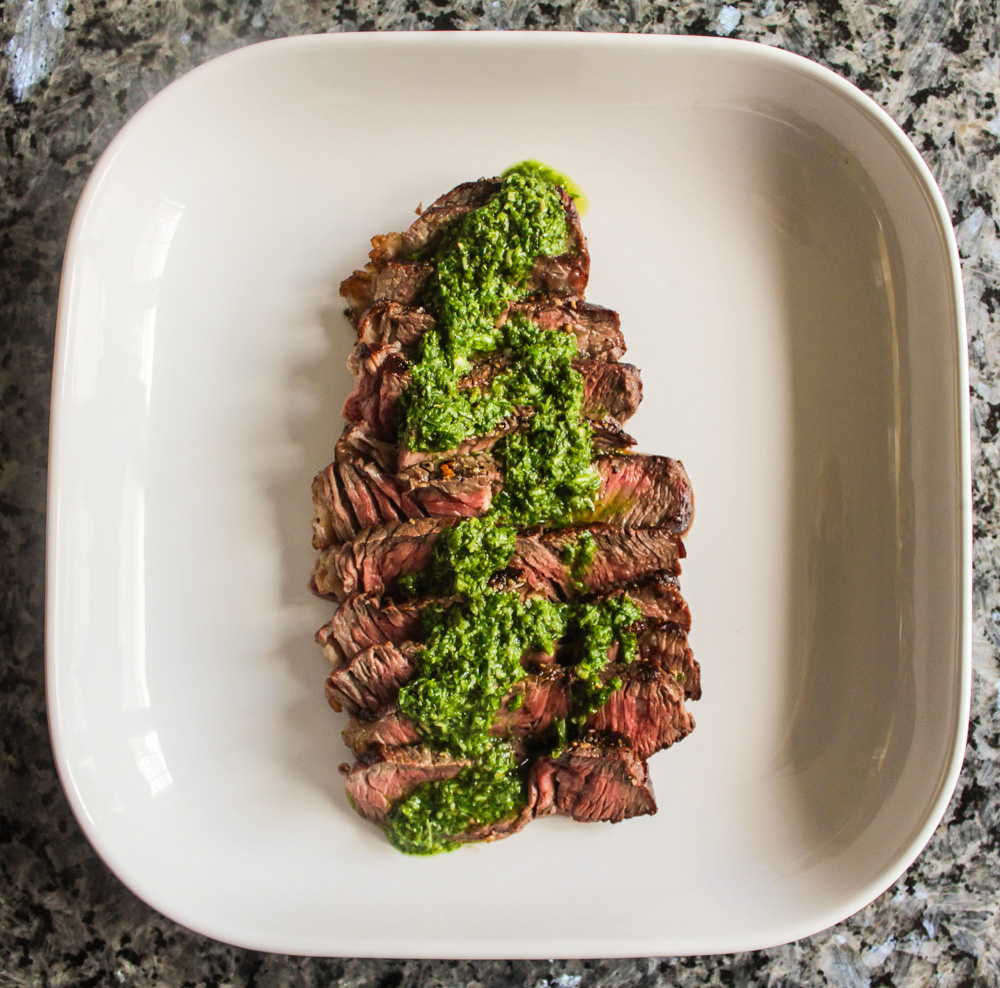 Grilled Steak with Basil Chimichuri