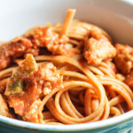 Spicy Linguine with Sausage in a Rose Sauce I LisaGCooks.com
