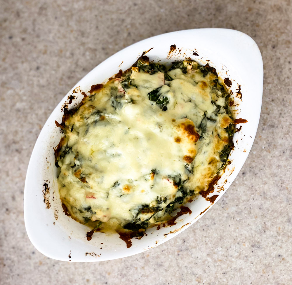 Baked Spinach Dip with Fresh Spinach I LisaGCooks.com