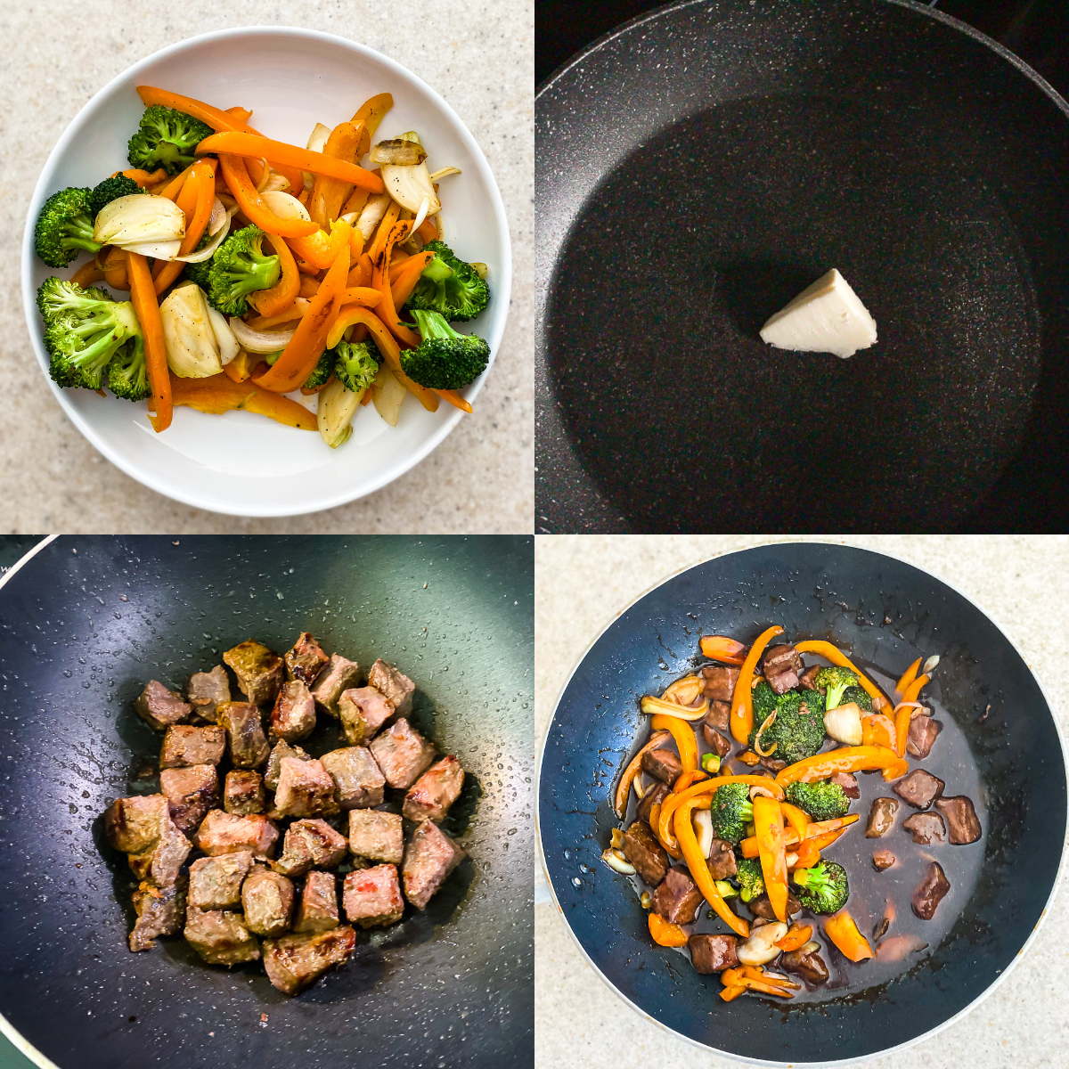 Sous Vide Teriyaki Steak Bites with Broccoli and Peppers I LisaGCooks.com